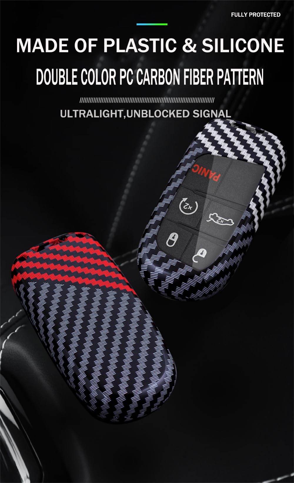 シリコーン392キーフォブカバー、キーチェーン付き、充電器デュランゴ